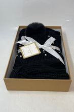 Load image into Gallery viewer, Jessica Simpson Womens Black Knitted Beanie Hat &amp; Scarf Set With Tag
