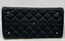 Load image into Gallery viewer, My Flat In London Womens Black Quilted Inner Pocket Bottom Stud Satchel Purse
