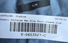 Load image into Gallery viewer, Armani Exchange Mens Blue Short Sleeve Spread Collar Button-Up Shirt Size XXL
