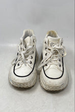 Load image into Gallery viewer, Ou Xing Womens White Black Leather Lace-Up Mid Top Sneakers Shoes Size EUR 37

