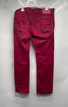 Load image into Gallery viewer, RNT23 Mens Red Denim Cotton Dark Wash 5 Pocket Design Straight Jeans Pants Sz 33
