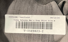 Load image into Gallery viewer, Tommy Bahama Mens Gray Leaf Print Silk Short Sleeve Button-Up Shirt Size M
