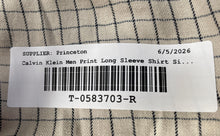 Load image into Gallery viewer, Calvin Klein Mens Beige Check Print Cotton Long Sleeve Button-Up Shirt Size L
