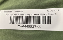 Load image into Gallery viewer, Hurley Mens Green Long Sleeve Crew Neck Collarless Pullover T-Shirt Size Large
