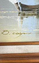 Load image into Gallery viewer, Signed Home Decorative Wall Hanging Framed Sailboats At The Dock Art Painting
