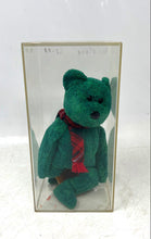Load image into Gallery viewer, Ty Beanie Baby Wallace The Bear Green 1999 Framed Teddy Bear With Tags
