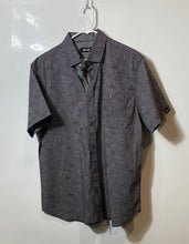 Load image into Gallery viewer, DKNY Mens Black Geometric Print Short Sleeve Regular Fit Button-Up Shirt Size L
