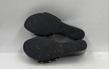 Load image into Gallery viewer, Authentic Tory Burch Womens Rosie Black Wedge Slide Sandals Size 6M Damaged
