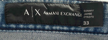 Load image into Gallery viewer, Armani Exchange Mens Blue Medium Wash Pockets Denim Skinny Leg Jeans Size 33
