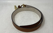 Load image into Gallery viewer, Michael Kors Womens Cream Gold Signature Print Adjustable Buckle Fashion Belt
