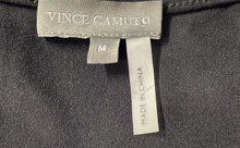 Load image into Gallery viewer, Vince Camuto Womens Black Round Neck Asymmetrical Hem Pullover Blouse Top Size M
