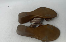 Load image into Gallery viewer, Toscanella Womens Brown Yellow Slip-On Open Toe Platform Sandals Size 6
