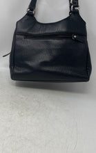 Load image into Gallery viewer, Giani Bernini Womens 4-Poster Black Pebbled Leather Double Handle Tote Handbag
