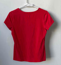 Load image into Gallery viewer, Chico's Womens Red Cotton Blend Short Sleeve V-Neck Pullover T-Shirt Size S

