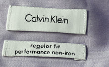 Load image into Gallery viewer, Calvin Klein Mens Light Purple Cotton Non-Iron Regular Fit Dress Shirt Size 16.5
