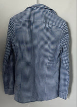 Load image into Gallery viewer, H&amp;M Mens Blue White Checked Collared Long Sleeve Slim Fit Button-Up Shirt Sz XS
