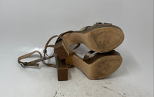 Load image into Gallery viewer, Zara Womens Brown Open Toe Block Platform Ankle Strap Heels Size 37

