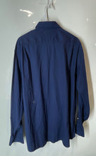 Load image into Gallery viewer, Tommy Hilfiger Mens Navy Blue Long Sleeve Collared Dress Shirt Size XL 17 1/2
