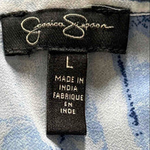 Load image into Gallery viewer, Jessica Simpson Womens Multicolor Printed Button Front Cut Out Blouse Top Size L
