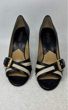 Load image into Gallery viewer, Michael Kors Womens Black Leather Peep-Toe Stiletto Pump Heels Size 7M
