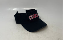 Load image into Gallery viewer, Coach Womens Black Red White Logo Adjustable Hook &amp; Loop Visor Cap One Size

