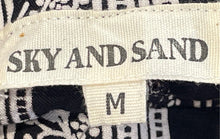 Load image into Gallery viewer, Sky And Sand Womens Black White Striped Elastic Waist Wide-Leg Dress Pants Sz M
