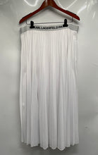 Load image into Gallery viewer, Karl Lagerfeld Womens White Elastic Waist Pull-On Midi Pleated Skirt Size XL
