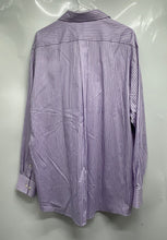 Load image into Gallery viewer, Michael Kors Mens Purple Striped Long Sleeve Dress Shirt Size 17.5

