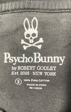 Load image into Gallery viewer, Psycho Bunny Mens Black Cotton V-Neck Short Sleeve Pullover T-Shirt Size 2
