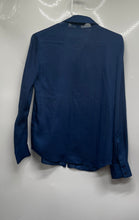 Load image into Gallery viewer, Armani Exchange Womens Blue Long Sleeve Double Pocket Button-Up Shirt Size XS
