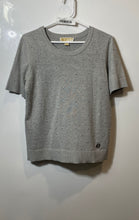 Load image into Gallery viewer, Michael Kors Womens Gray Short Sleeve Round Neck Blouse Top Size Medium
