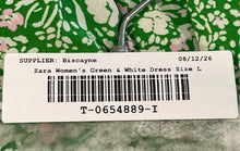 Load image into Gallery viewer, Zara Womens Green White Floral Spaghetti Strap V-Neck Smocked Maxi Dress Size L
