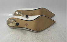Load image into Gallery viewer, Zara Womens White Leather Pointed Toe Slip-On Pump Heels Size EUR 40
