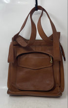 Load image into Gallery viewer, Fossil Womens Brown Leather Outer Flap Pocket Double Handle Shoulder Bag
