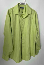 Load image into Gallery viewer, Geoffrey Beene Mens Green Long Sleeve Collared Fitted Dress Shirt Size 17
