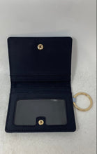 Load image into Gallery viewer, Tommy Hilfiger Womens Blue Leather Key Ring Snap Bifold Card Holder Wallet
