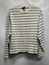 Load image into Gallery viewer, H&amp;M Mens Beige Striped Cotton Long Sleeve Loose Fit Pullover T-Shirt Size M
