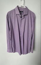 Load image into Gallery viewer, Hugo Boss Mens Purple Cotton Long Sleeve Sharp Fit Collared Dress Shirt Size 17
