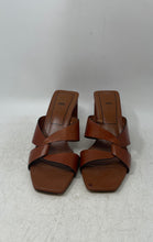 Load image into Gallery viewer, Zara Womens Dark Brown Leather Open Toe Chunky Heel Slide Sandals Size EUR 39
