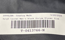 Load image into Gallery viewer, Lauren Ralph Lauren Mens Black Pinstripe Notch Lapel Three-Button Blazer Sz 46L
