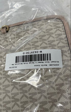 Load image into Gallery viewer, Michael Kors Womens Beige Pink Signature Print Flap Wristlet Wallet

