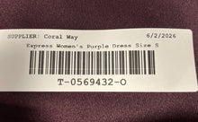 Load image into Gallery viewer, Express Womens Purple Short Puff Sleeve V-Neck Side Ruched Sheath Dress Size S
