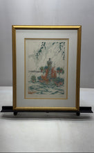Load image into Gallery viewer, Framed Vecchia Fontana Old Fountain By Artist G. Arms Watercolor Art Painting
