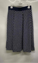 Load image into Gallery viewer, French Connection Womens Black White Striped Back Zip A-Line Skirt Size 8
