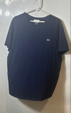 Load image into Gallery viewer, Lacoste Mens Blue Pima Cotton Short Sleeve Regular Fit Pullover T-Shirt Size XXL
