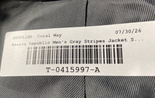 Load image into Gallery viewer, Banana Republic Mens Gray Pinstripe Notch Lapel Lined Two-Button Blazer Size 44R
