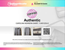 Load image into Gallery viewer, Authentic Carolina Herrera Mens Black White Striped Dress Shirt Size 15.5
