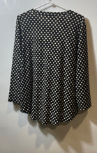Load image into Gallery viewer, Anne Klein Womens Black Polka Dot Long Sleeve Split Neck Blouse Top Size L
