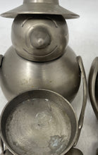 Load image into Gallery viewer, Set Of 2 Pcs Eddie Bauer Home Snowman Brushed Steel Votive Candle Holder
