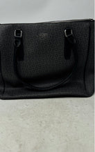 Load image into Gallery viewer, Guess Womens Black And Gray Signature Faux Leather Double Handle Tote Handbag
